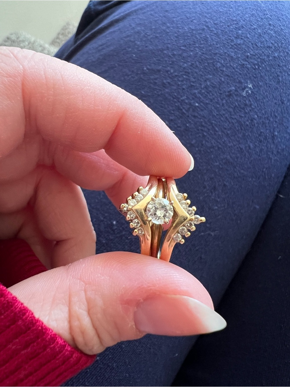 Vintage Gold Women's Bridal Ring Set